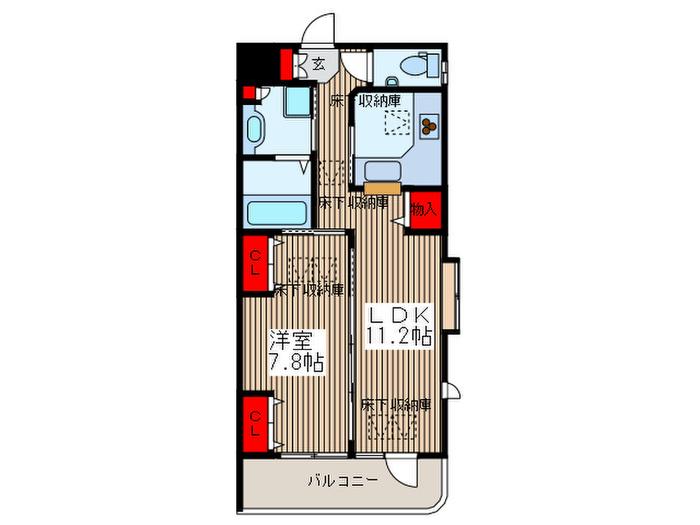 スターヒルズ浦和(1LDK/4階)の間取り写真