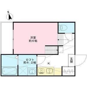 ステータス名駅西(1K/1階)の間取り写真