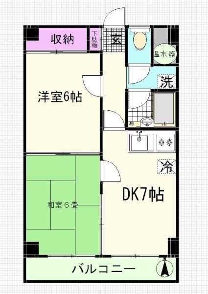 エトワス南葛西(2DK/4階)の間取り写真
