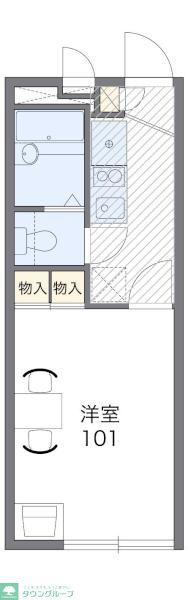 レオパレスフラワーヴェイル(1K/1階)の間取り写真