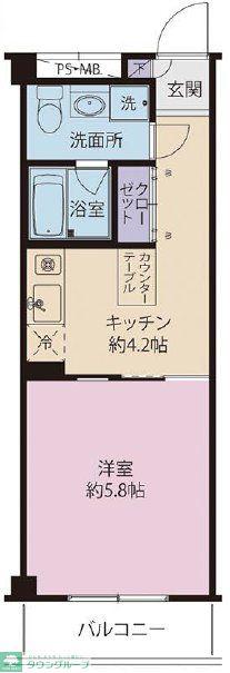 コンフォート吉野(1K/2階)の間取り写真