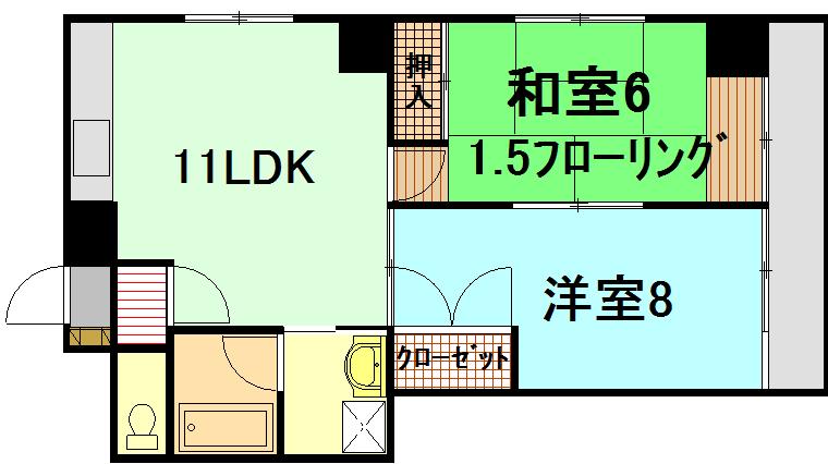 小西第2ビル(2LDK/2階)の間取り写真