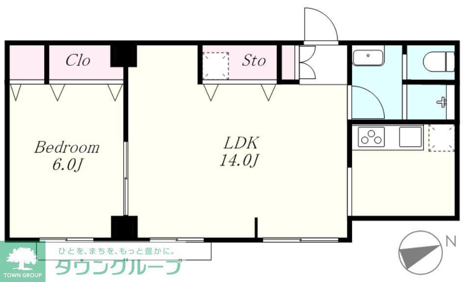 鹿鳴館ハイツ原宿(1LDK/2階)の間取り写真