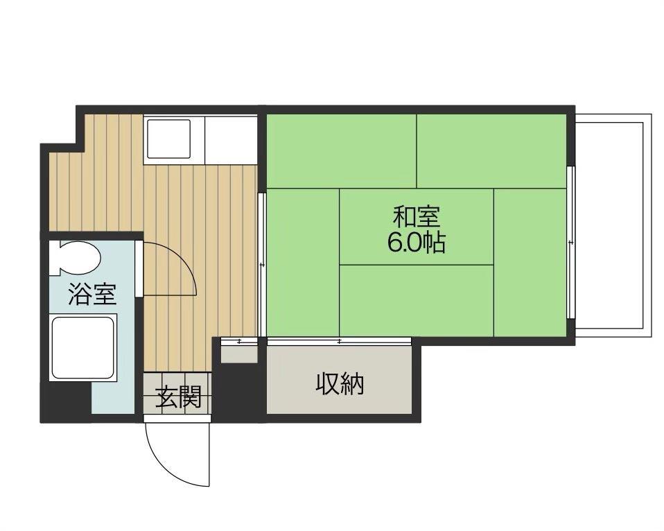 たけマンション(1K/3階)の間取り写真