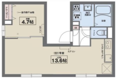 COCOFLAT東中野(1LDK/5階)の間取り写真