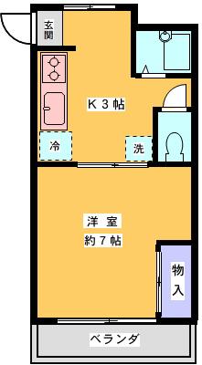 石原マンション(1K/2階)の間取り写真