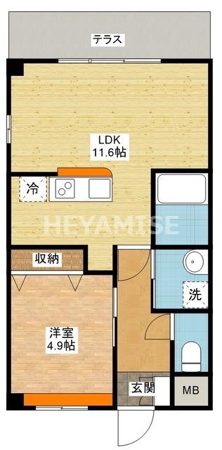 KO OLINA(1LDK/1階)の間取り写真