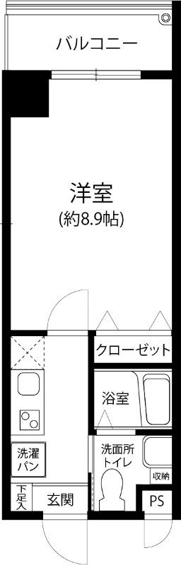 ビエラコート天神東(1K/2階)の間取り写真
