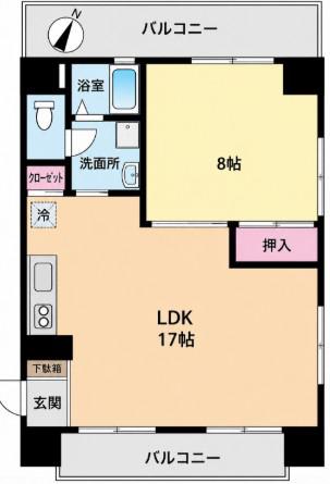 コーポST(1LDK/7階)の間取り写真