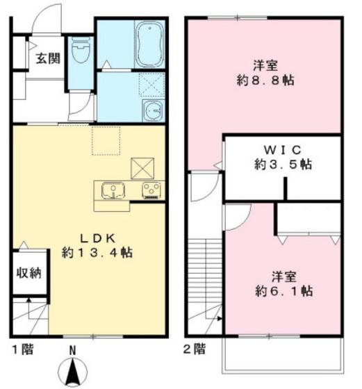 ユアメゾン ル フォレ弐番館(2LDK/1階)の間取り写真