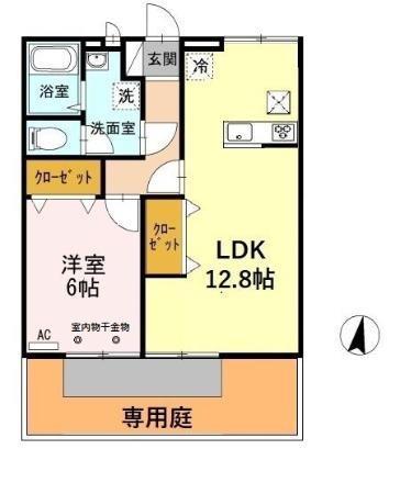 プチメゾン(1LDK/1階)の間取り写真