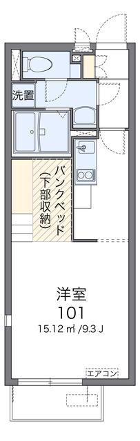 ミランダM・I(1K/1階)の間取り写真
