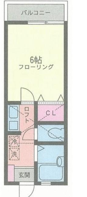 ヒル・フォーク弘明寺(1K/2階)の間取り写真