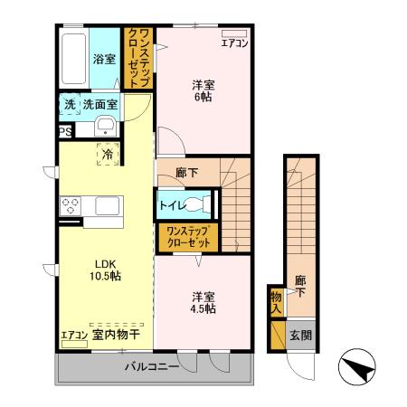 クラインベルク(2LDK/2階)の間取り写真