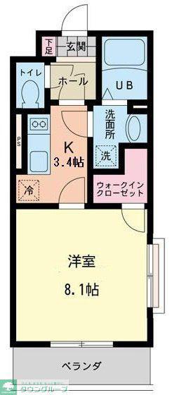 ブロッサム(1K/3階)の間取り写真