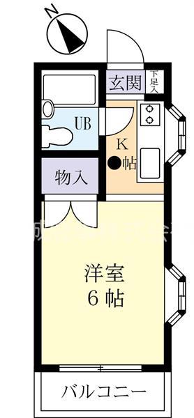 デラックスロイヤルハイツ(ワンルーム/1階)の間取り写真