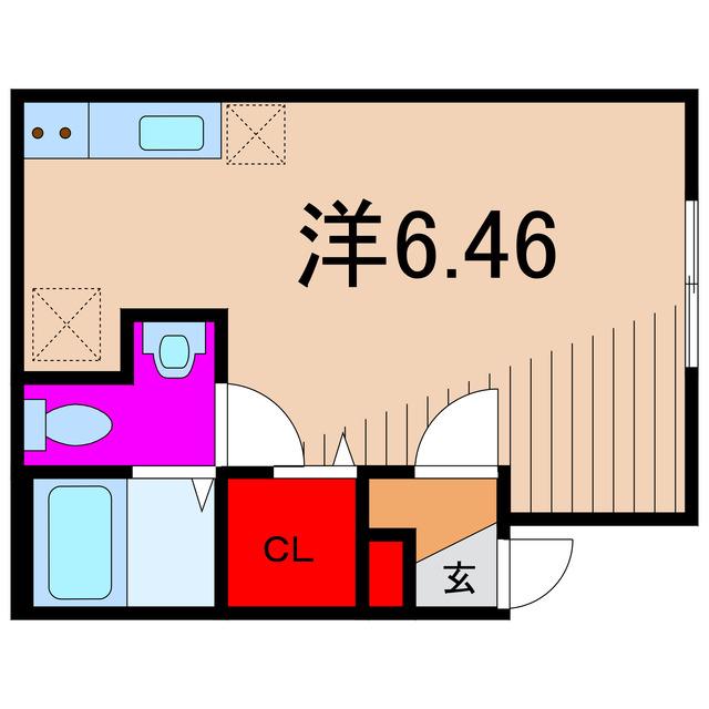 リヴェール ハナハタ(ワンルーム/2階)の間取り写真