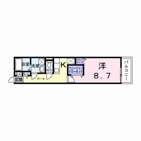 菅原2丁目アパート(1K/3階)の間取り写真