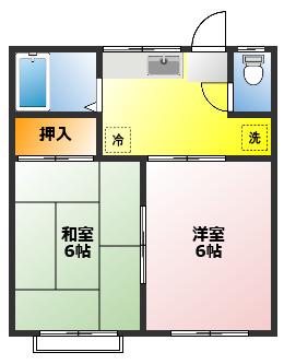コーポ武蔵野(2DK/1階)の間取り写真