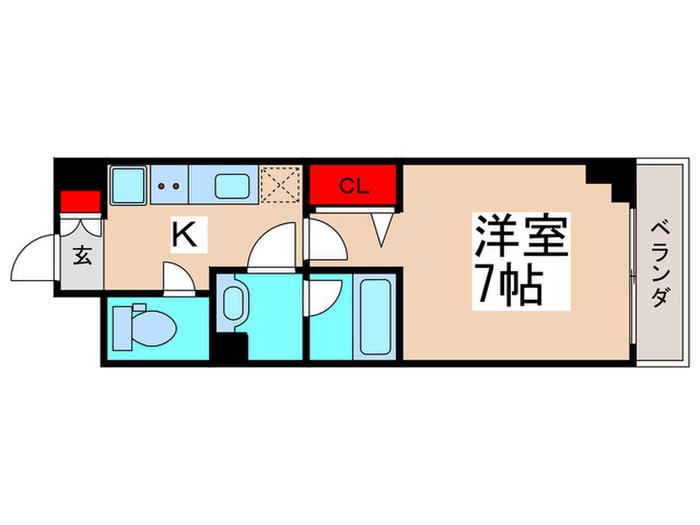 N-STAGE下総中山(1K/1階)の間取り写真