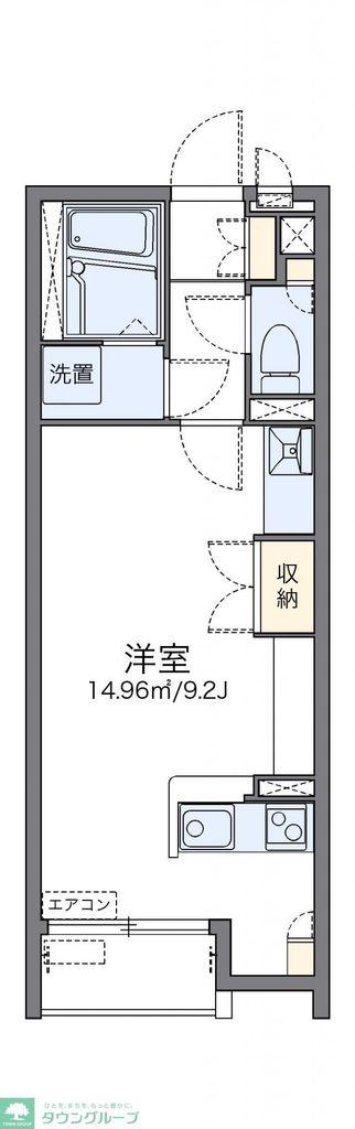 レオネクストガブリエル(ワンルーム/2階)の間取り写真