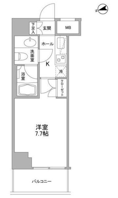 コンフォリア東中野DEUX(1K/2階)の間取り写真