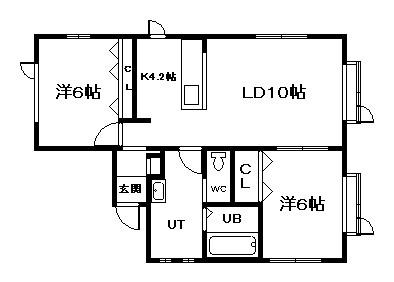 ビジネスコート A棟(2LDK/1階)の間取り写真
