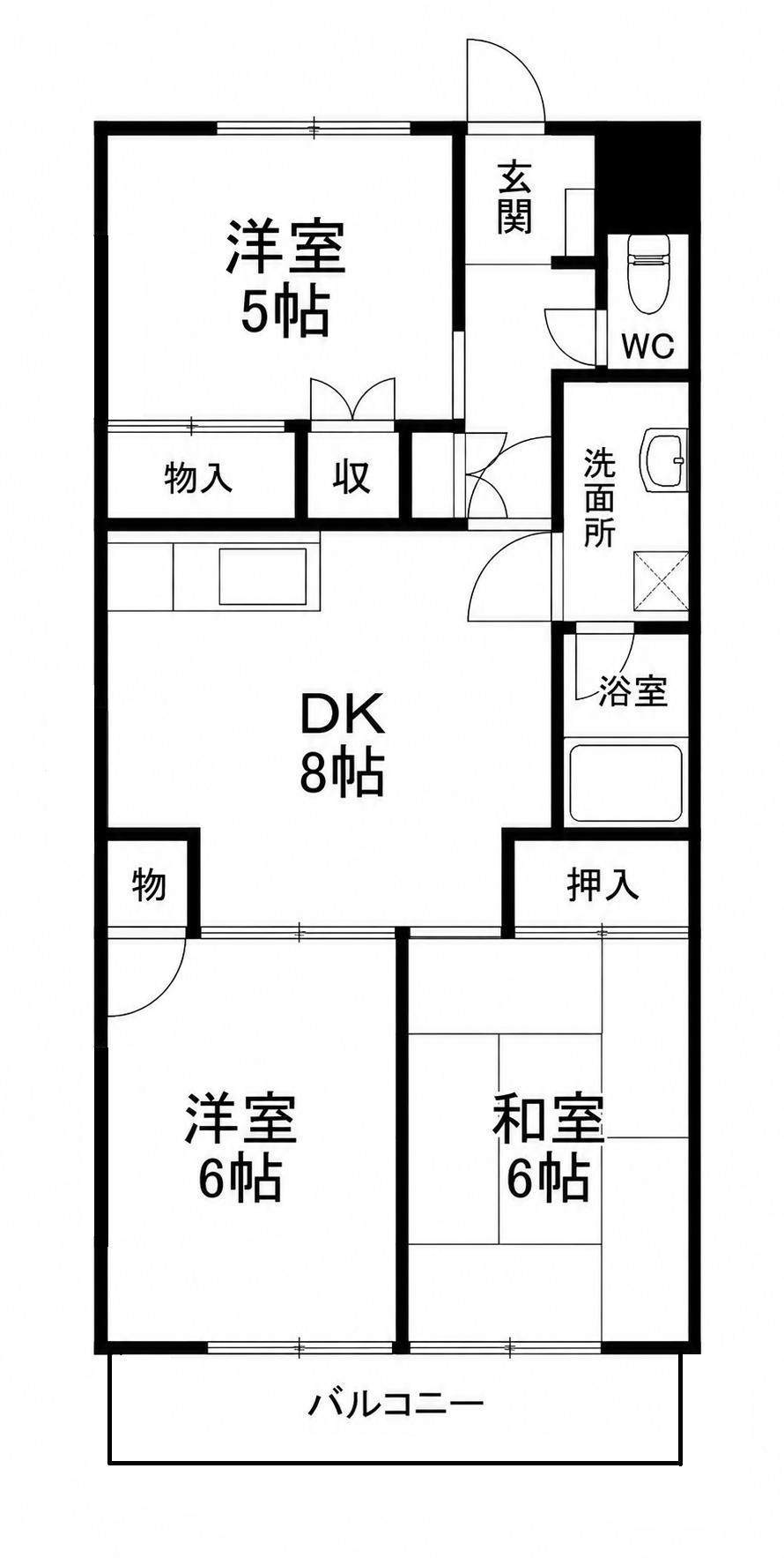 山星マンション(3DK/4階)の間取り写真