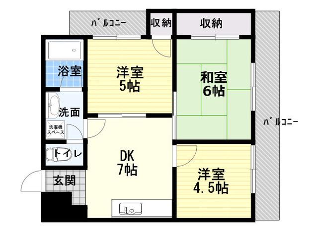 ロイヤルハイツ小西(3DK/2階)の間取り写真