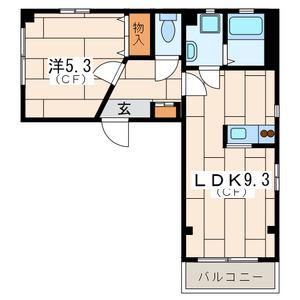 プルムルージュ(1LDK/4階)の間取り写真
