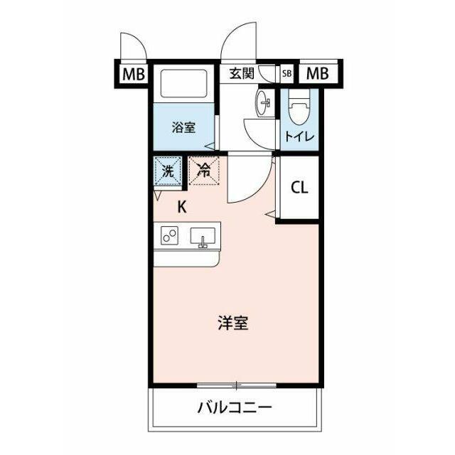 グランヴァン大井町II(1K/2階)の間取り写真