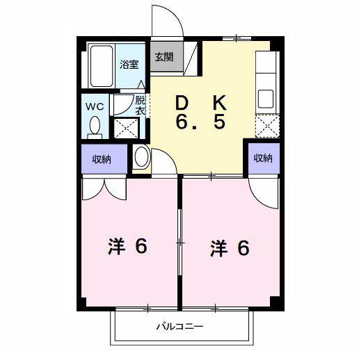 アメニティヒルズ(2DK/1階)の間取り写真