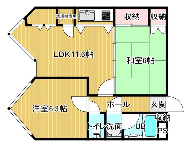 プチモンド山中湖(2LDK/4階)の間取り写真