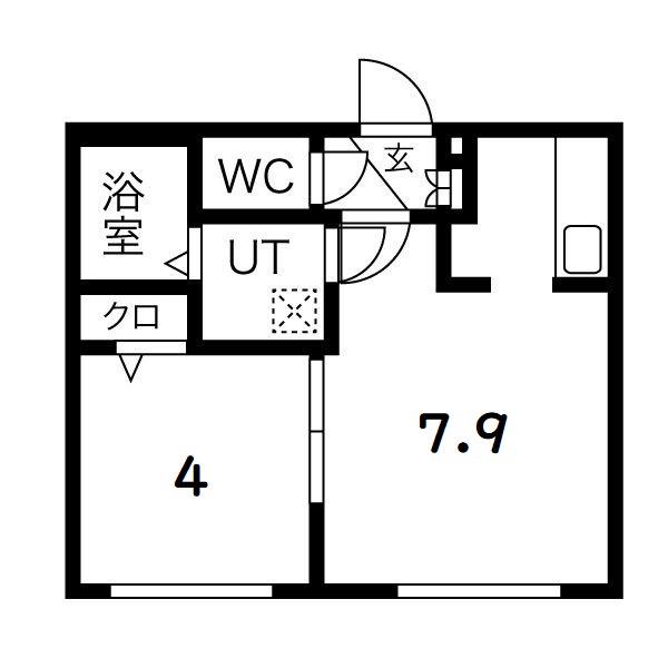 エヴァンスコート南1条(1LDK/5階)の間取り写真