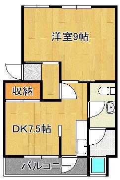グランドメゾン沼南(1DK/1階)の間取り写真