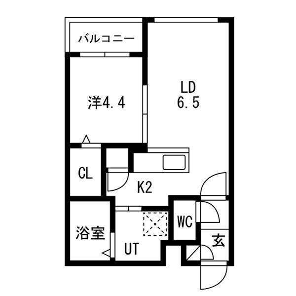 GRAND RAVINE 平岸(1LDK/3階)の間取り写真