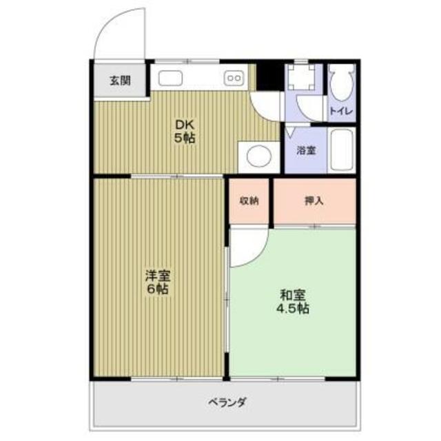 山田カンプレックス(2DK/1階)の間取り写真