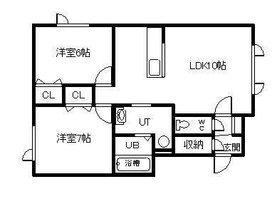 AGORA(2LDK/2階)の間取り写真