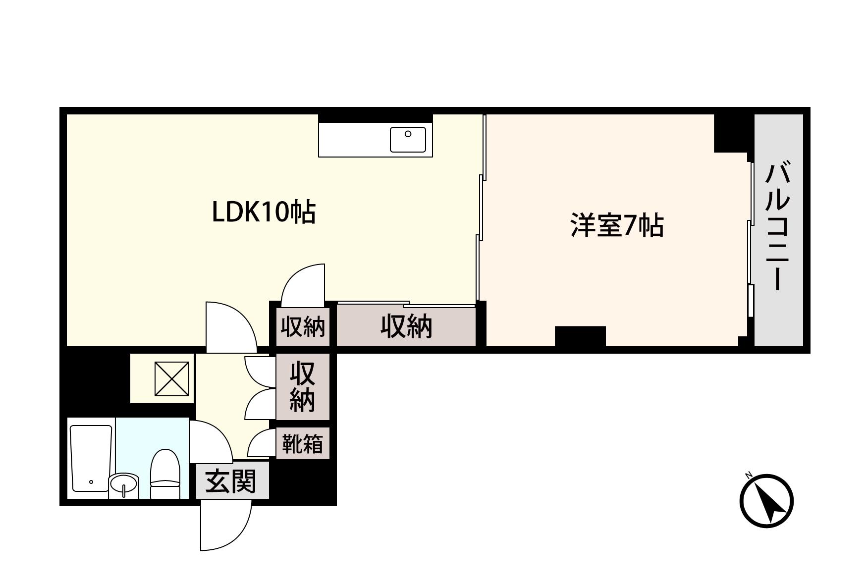 アシスト水戸マンション(1LDK/4階)の間取り写真