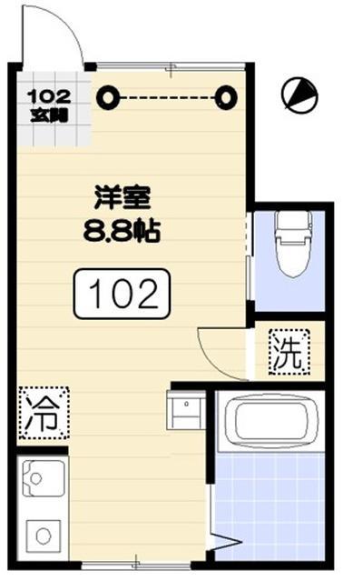 BLANC COULEUR(ワンルーム/1階)の間取り写真