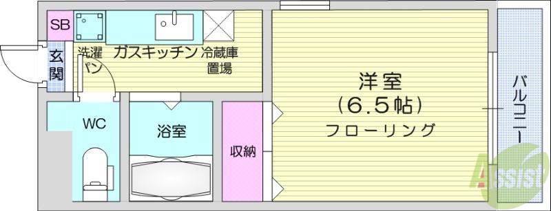フォレストプラザ(1K/3階)の間取り写真