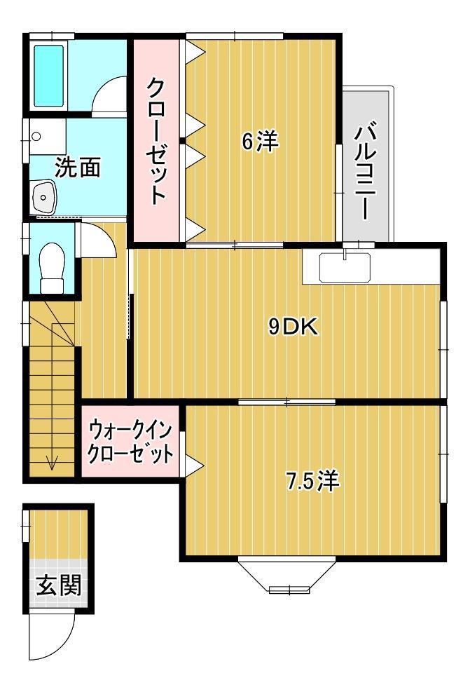 リバイン川中(2SDK/2階)の間取り写真