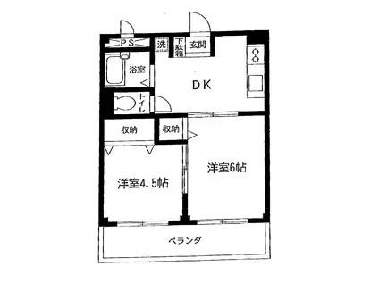 PLUS(2DK/3階)の間取り写真