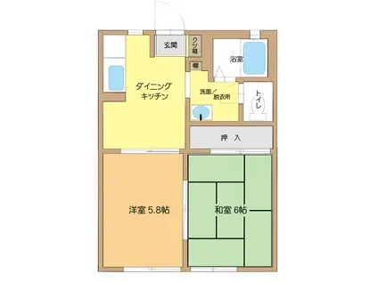 タウンコートニシムラB(2DK/2階)の間取り写真