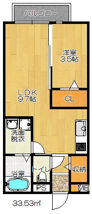 カンフォーラ(1LDK/1階)の間取り写真