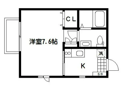 カーサ・リビエラ(1K/2階)の間取り写真