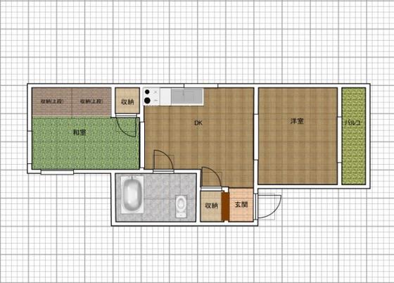 磯尾マンション(2DK/3階)の間取り写真
