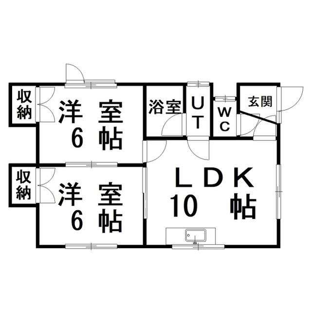 コーポイチカワ(2LDK/2階)の間取り写真