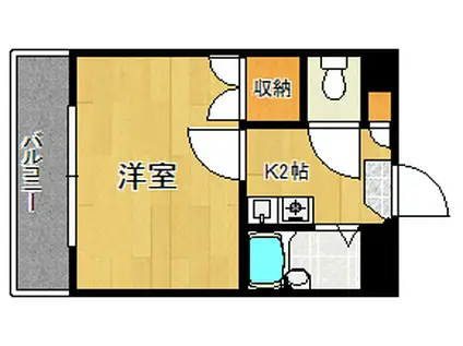 カザリヤハイツ西公園(1K/1階)の間取り写真