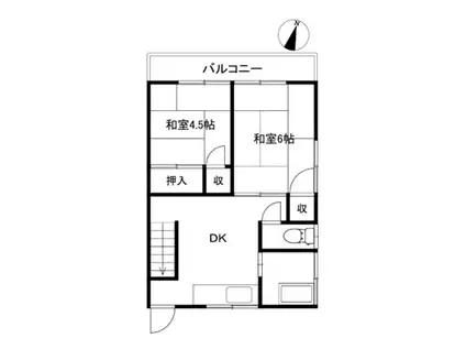 村上アパート(2DK/2階)の間取り写真